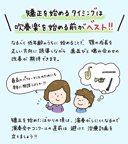 吹奏楽と子供の歯並び_4_歯並びの悪さが管楽器の演奏に与える影響を表したイラスト