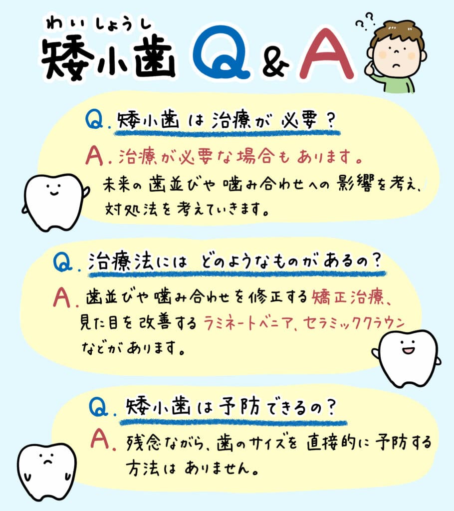 歯が小さいと言われたら_4_子どもの小さい歯である矮小歯についての解説をするイラスト