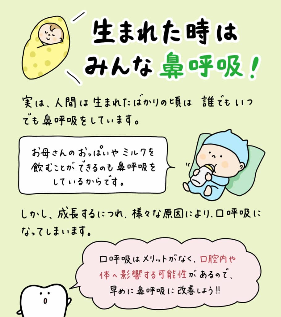 赤ちゃんの鼻呼吸が口呼吸に変わる仕組み_5_解説イラスト