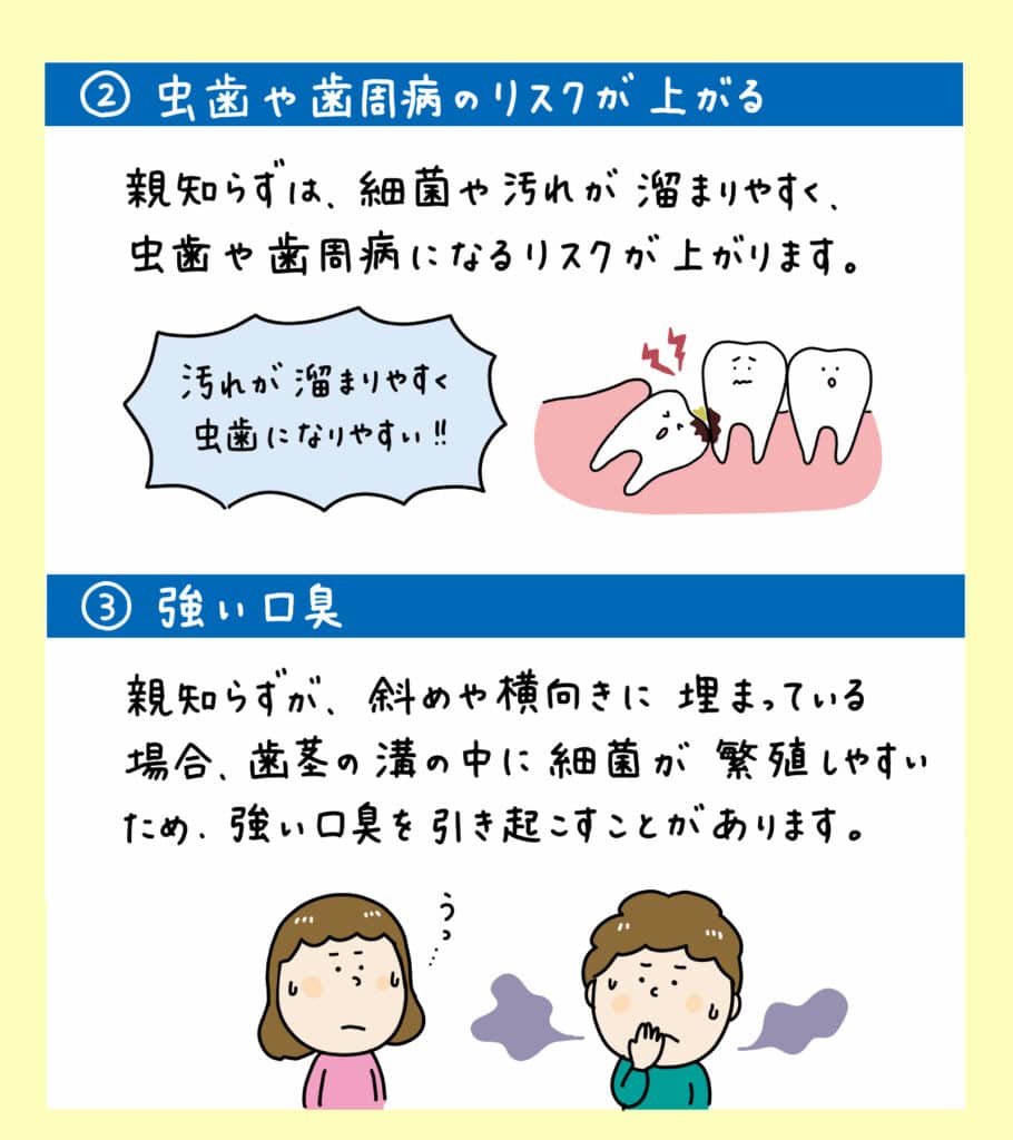 親知らずと歯並びの関係_9_親知らずが子どもの歯並びに影響するかどうか？についての解説イラスト